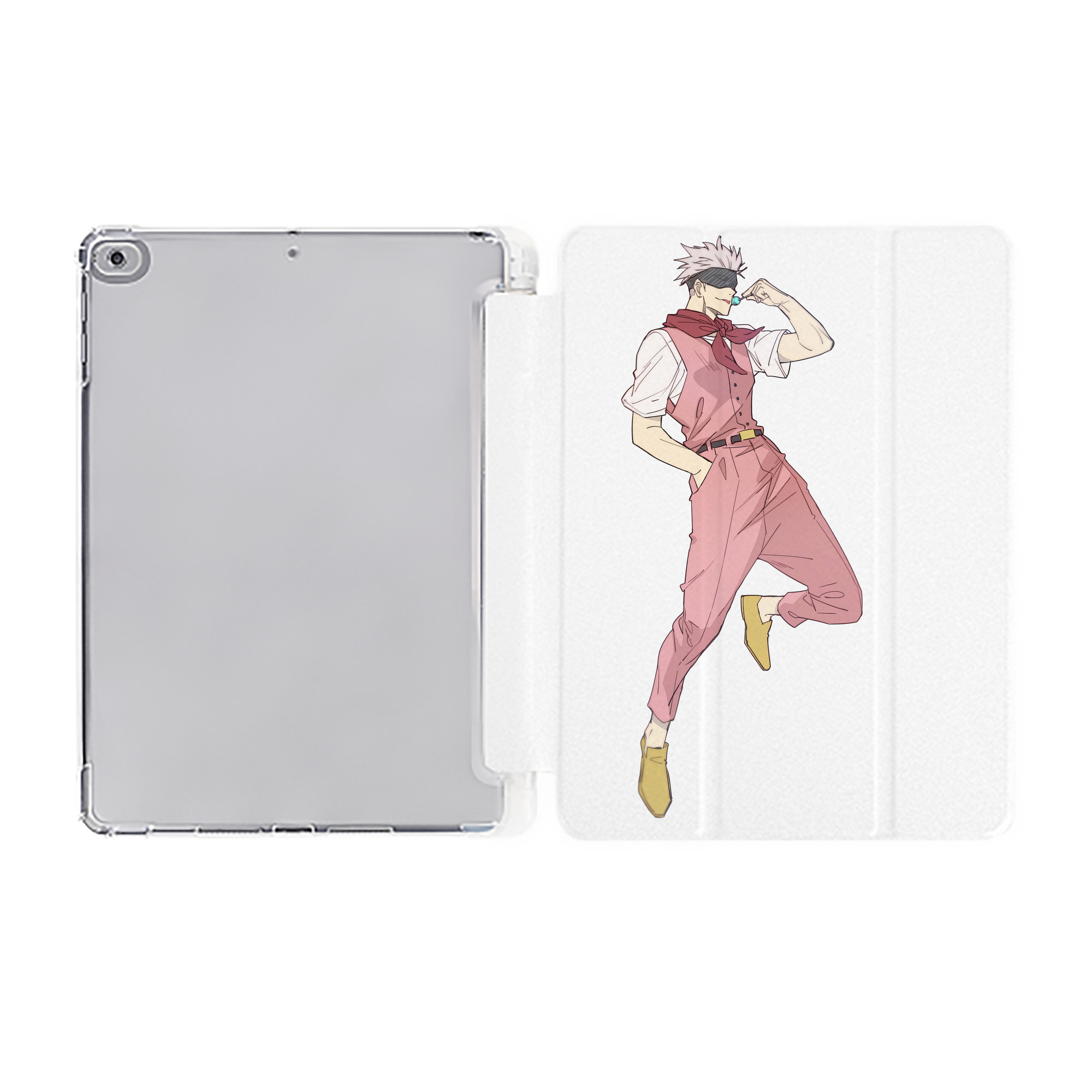 （画像用） 呪術廻戦 Jujutsu Kaisen IPad ケース ペン収納付き 三つ折りスタンド PUレザー×シリコン 対応機種9.5/10.5/10.9インチ